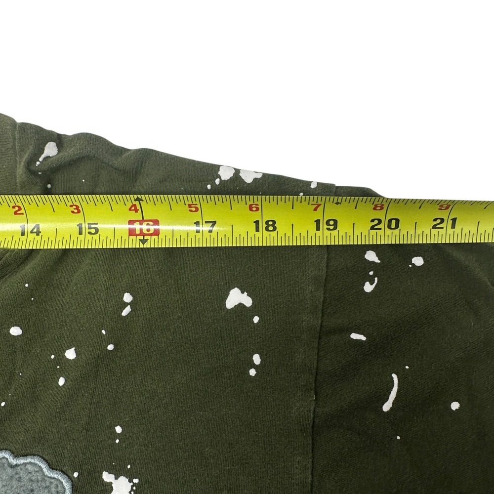 Reason Brand Mens Olive Green It's All Good Smoking Cat Paint Splatter Tee‎ L - Picture 6 of 10